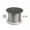 Low‑stretch 1x19 316 stainless steel wire rope 1mm 3/64", 500ft spooled cable for general outdoor industrial rigging projects 316 Stainless Steel Cable 500FT spool, 3/64 Inch 1mm 1×19 construction low‑stretch marine grade wire rope