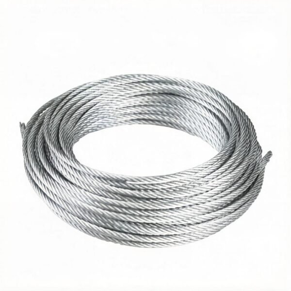 7×7 1.0mm (3/64″) Galvanized Steel Wire Rope, weather‑resistant aircraft cable for greenhouse gardening and outdoor decorative hanging