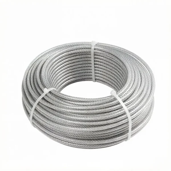1.0mm (3/64″) 7×7 G316 clear coated stainless steel wire rope, flexible aircraft cable for commercial lighting suspension