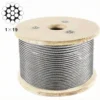 Rigid 1×19 316 marine‑grade stainless steel cable 1.2mm, minimal‑stretch spooled wire rope for general indoor and outdoor rigging projects Marine Grade 316 Stainless Steel Cable 1/16″ (1.2mm) 1×19 wire rope, low‑stretch rigid aircraft cable for multi‑purpose industrial outdoor rigging