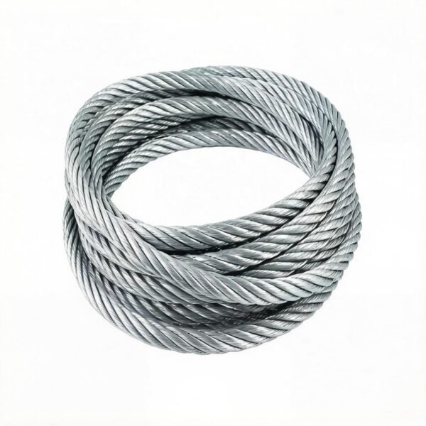 7×7 1.2mm (1/16″) galvanized steel wire rope, weather‑resistant aircraft cable for greenhouse gardening and outdoor decorative hanging