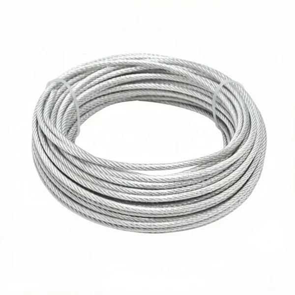 7×7 1.2mm (1/16″) galvanized steel wire rope, thin flexible aircraft cable for home decor and indoor craft artwork hanging with loop gripper