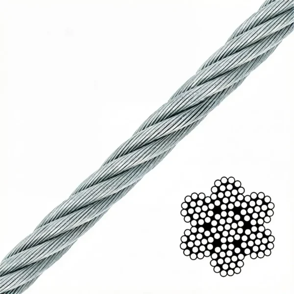 1.2mm (3/64″) Galvanized Steel Wire Rope 7×7 7×19 1×19, looping suspension cable for pendant light linear LED fixture hanging kits