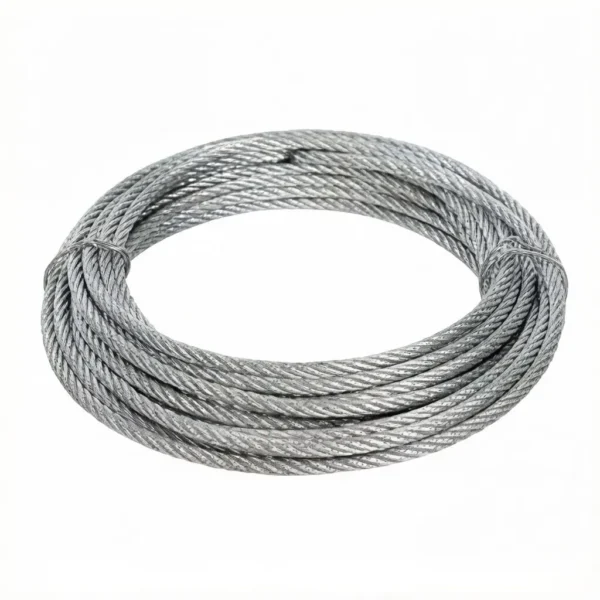 1.5mm (1/16″) Electro Galvanized 7X7 Steel Wire Rope coil packing, smooth flexible aircraft cable for light‑duty indoor industrial equipment control cable rigging