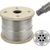 Soft PVC‑jacketed 7×7 steel cable, anti‑abrasion for pendant, linear light overhead suspension projects 7×7 1.5mm (1/16″) PVC coated steel wire rope, soft flexible aircraft cable for commercial lighting suspension