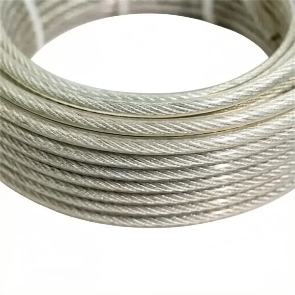 7×7 1.5mm (1/16″) PVC coated steel wire rope for indoor sign, billboard and banner light‑load suspension