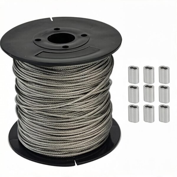 7×7 3.0mm (1/8″) PVC coated steel cable, flexible aircraft wire rope for multi‑purpose medium‑heavy load suspension