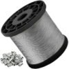 1.0mm (3/32") 7×19 G316 stainless steel wire rope, corrosion‑resistant aircraft cable for commercial lighting suspension 3/32 inch 7×19 G316 stainless steel wire rope 1.0mm for LED panel, pendant and linear light hanging