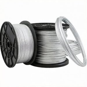 7×7 1.0mm (3/64″) Galvanized Steel Wire Rope, rust‑proof aircraft cable for lightweight acoustic ceiling and HVAC auxiliary suspension systems