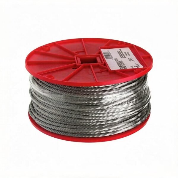 7×7 1.0mm (3/64″) Galvanized Steel Wire Rope, high‑tensile zinc‑coated aircraft cable for small indoor sign and poster hanging rigging