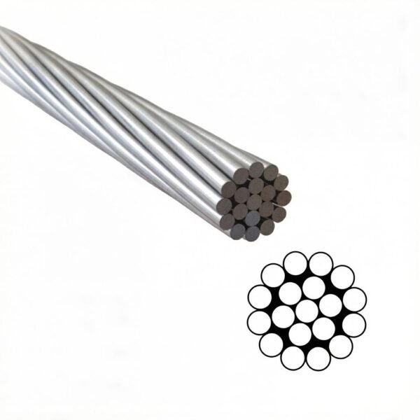 1×19 1.0mm 3/64″ Galvanized Steel Wire Rope, anti‑rust rigid strand for small indoor signage and retail sign static hanging
