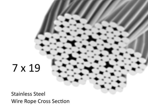 3/32" 7×19 G316 stainless steel wire rope 1.0mm for acoustic ceiling suspension systems