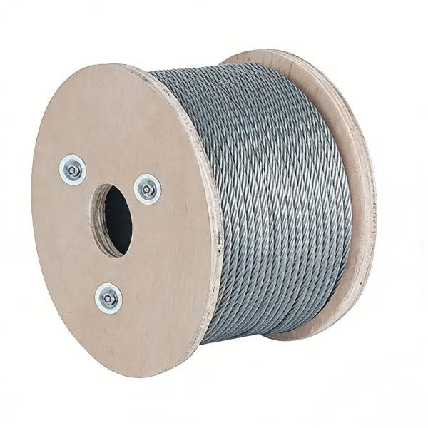 1×19 Galvanized Steel Wire Rope 3.0mm 3/32″, high tensile strength single‑strand for medium‑heavy static load rigging