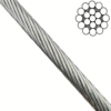 1×19 Galvanized Steel Wire Rope 3.0mm 3/32″, low‑stretch anti‑sag rigid strand for long‑term static tension service