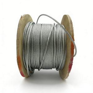 1×19 Galvanized Steel Wire Rope 3.0mm 3/32″, weather‑proof rigid strand for outdoor cable railing bracing and equipment static securing