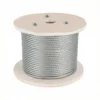 Smooth outer surface 1.5mm 1×19 galvanized steel strand, clean appearance for visible decorative suspension projects 1×19 Galvanized Steel Wire Rope 1.5mm 5/64″, smooth galvanized strand for neat visual display suspension