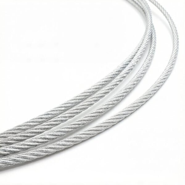 3.0mm (3/32″) Galvanized Steel Wire Rope, weather‑proof aircraft cable for building construction tension bracing and static rigging projects