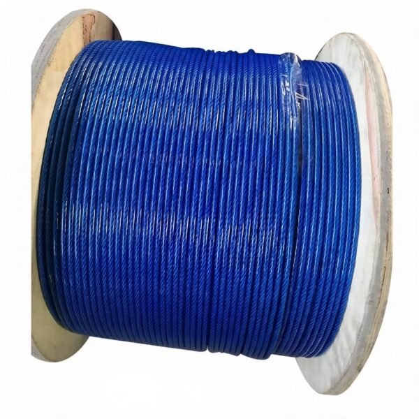 7×7 4.0mm (5/32″) PVC coated flexible steel cable, heavy‑duty aircraft wire rope for multi‑purpose heavy load suspension