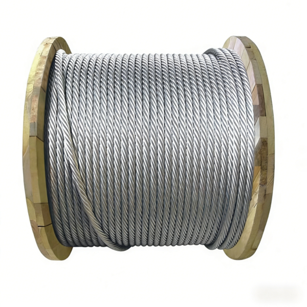1×19 Galvanized Steel Wire Rope 2.5mm 3/32″, rigid anti‑sag strand for heavy commercial pendant and linear light fixture hanging