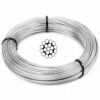 1×19 1.0mm 3/64″ Galvanized Steel Wire Rope, rigid low‑stretch strand for light‑duty HVAC fixture static ceiling bracing rigging