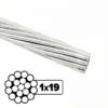 1×19 Galvanized Steel Wire Rope 2.0mm 0.079″, high strength rigid strand for industrial static tension bracing