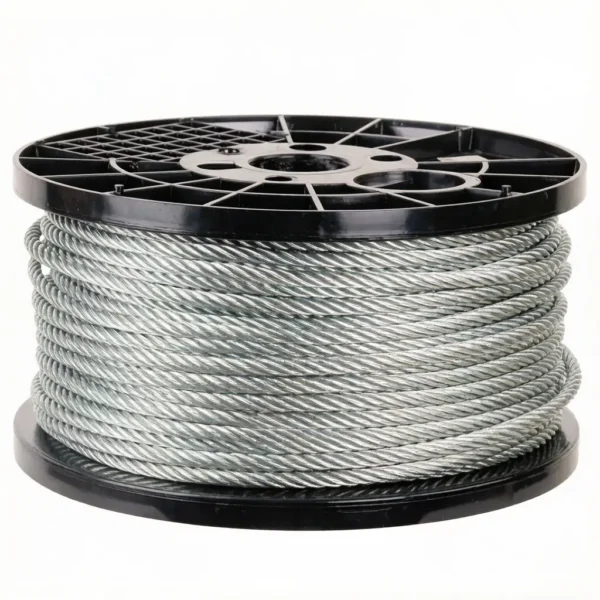 High Quality 2.0mm 0.079″ 7×19 Galvanized Steel Wire Rope, anti‑corrosion flexible rigging cable for billboard signage banner hanging
