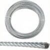 Stiff 1×19 galvanized steel wire rope, minimal elongation for pendant and linear light hanging fitted with looping gripper hardware Galvanized Steel Wire Rope 1×19 2.0mm (0.079″), rigid low‑stretch aircraft cable for commercial lighting overhead suspension with looping gripper