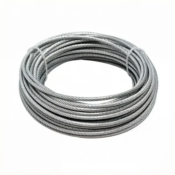 Galvanized Steel Wire Rope 1×19 2.0mm (0.079″), rigid low‑stretch guy wire for building construction static rigging and tension bracing