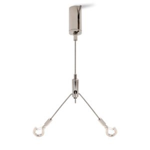 Y-Hook End Cable Loop Ceiling Light Suspension Kit with Swivel Spring Key Chain