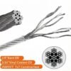 Sturdy PVC‑jacketed 7×7 steel cable, reduces metal friction for heavy duct seismic bracing works Heavy‑Duty 7×7 5.0mm (3/16″) PVC coated steel wire rope for large HVAC duct seismic suspension and heavy industrial equipment hanging