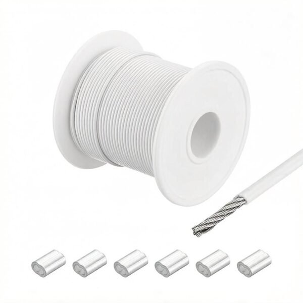 1.0mm (3/64″) 7×7 G316 clear coated stainless steel wire rope for sign and billboard light‑load suspension