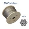 3.0mm 1/8" 7x19 stainless steel wire rope aircraft cable for acoustic ceiling suspension systems commercial building renovation