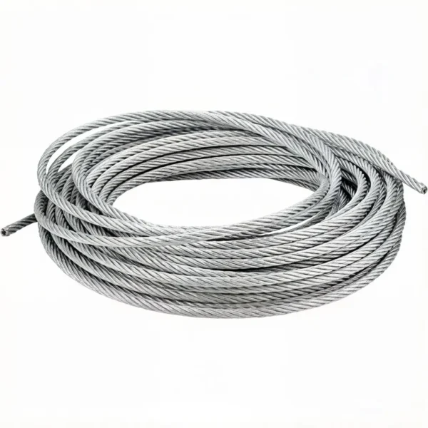 3.0mm (3/32″) Galvanized Steel Wire Rope, flexible high‑strength aircraft cable for light industrial equipment control cable and light hoist rigging