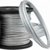 Clean‑finish galvanized steel wire rope, stable straight suspension wire for heavy large exhibition artworks fitted with looping gripper 3.0mm (3/32″) Galvanized Steel Wire Rope, smooth high‑load aircraft cable for gallery museum large‑scale art‑installation hanging with loop gripper