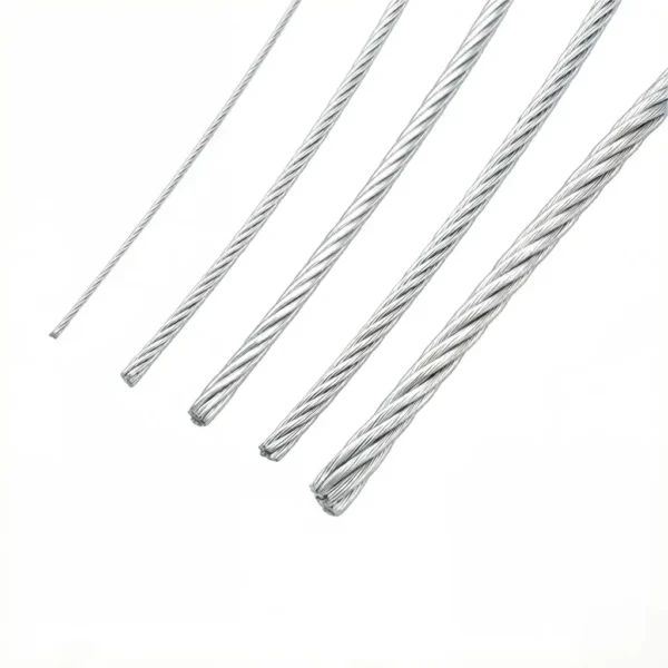 3.0mm (3/32″) Galvanized Steel Wire Rope, weather‑resistant aircraft cable for greenhouse trellis, orchard crop support and fence tension rigging