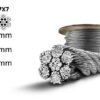 5/32" 7×7 stainless steel wire rope 4mm multi‑purpose for light, acoustic ceiling, billboard overhead suspension