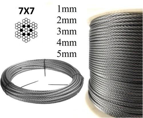 5/32" 7×7 stainless steel wire rope 4mm, aircraft cable for acoustic ceiling suspension systems