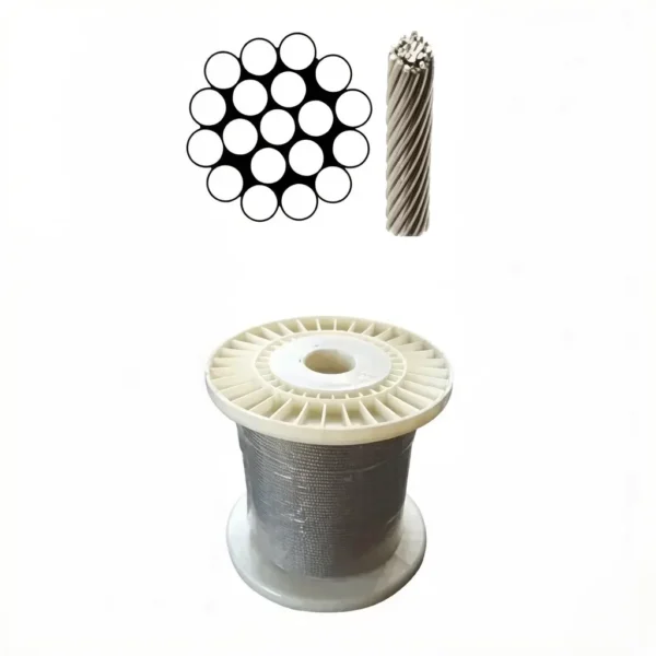 5 mm (13/64″) 1×19 AISI 316 Stainless Steel Wire Rope, seawater‑proof aircraft cable for coastal marine rigging and exterior architectural suspension