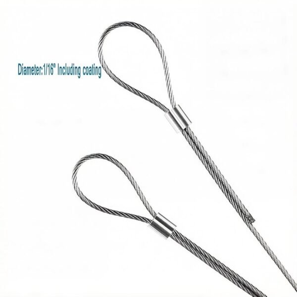7×7 4.0mm (5/32″) PVC coated flexible steel cable for heavy acoustic ceiling suspension systems and large acoustic panel mounting