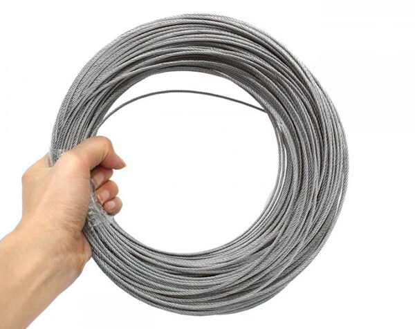 Corrosion Resistant 1/16 Inch 7x7 316 Stainless Steel Wire Rope, Nickel Chrome Black White Colors Optional for Marine Outdoor Safety