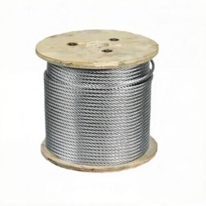 7×7 1.2mm (1/16″) galvanized steel wire rope, high‑tensile zinc‑coated aircraft cable for small indoor sign and poster hanging rigging