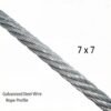 5.0mm 3/16 inch 7×7 galvanized steel wire rope, high strength rigging cable for industrial suspension