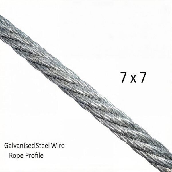 5.0mm 3/16 inch 7×7 galvanized steel wire rope, high strength rigging cable for industrial suspension