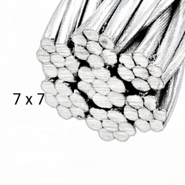 6.0mm 3/16″ 7×7 galvanized steel wire rope, high tensile cable for light lifting and towing rigging work
