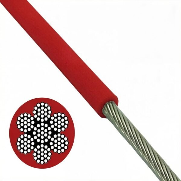 2.0mm (3/32″) 7×7 /7×19 galvanized PVC coated stainless steel cable for garden trellis, plant support and landscape fence rigging