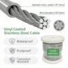 Weather‑resistant finished PVC coated aircraft cable for outdoor commercial sign and oversized promotional banner hanging work 7×7 4.0mm (5/32″) PVC coated flexible steel cable for outdoor large sign billboard banner heavy‑duty overhead suspension