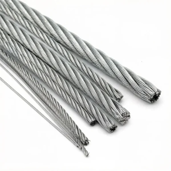 7×19 Non Rotation Galvanized Steel Wire Rope 5mm 0.197″, anti‑twist weather‑proof guy wire for outdoor heavy‑duty construction bracing and tensioning rigging