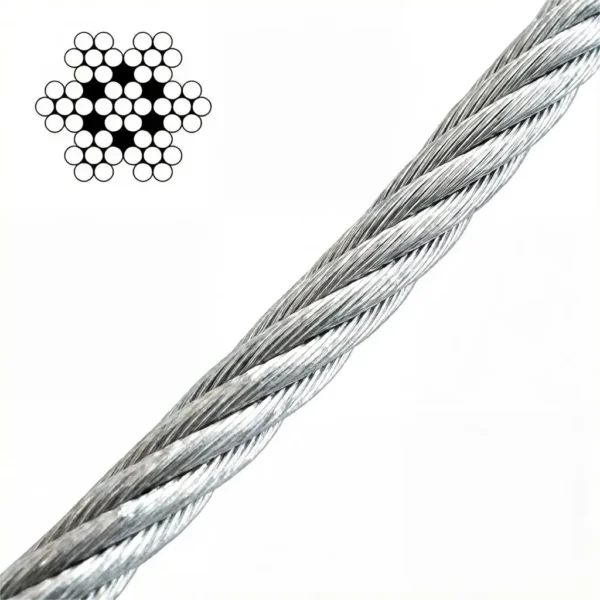 6.0MM 7×7 Wire Core Galvanized Steel Wire Rope, corrosion‑resistant cable for coastal marine rigging projects