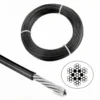 Smooth PVC jacket steel cable, scratch‑proof, stable tension for heavy‑weight LED and pendant light overhead suspension 7×7 3.0mm (1/8″) PVC coated steel cable, flexible wire rope for heavy pendant light and commercial lighting suspension