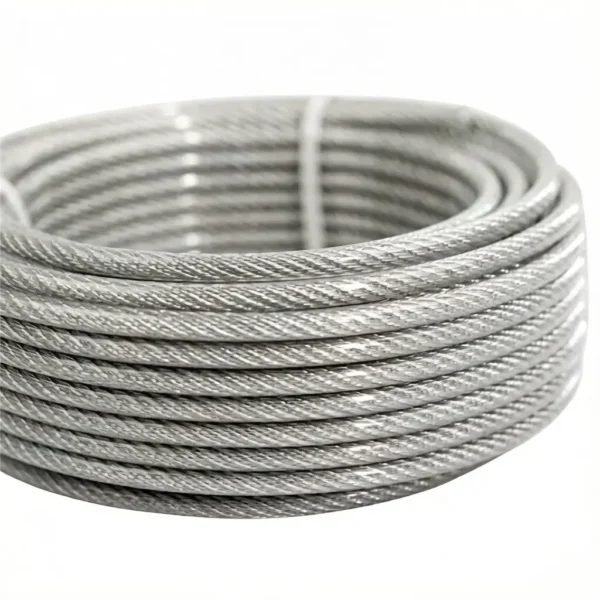 PVC Coated 1.2mm 7×7 304 stainless steel wire rope for acoustic ceiling suspension systems